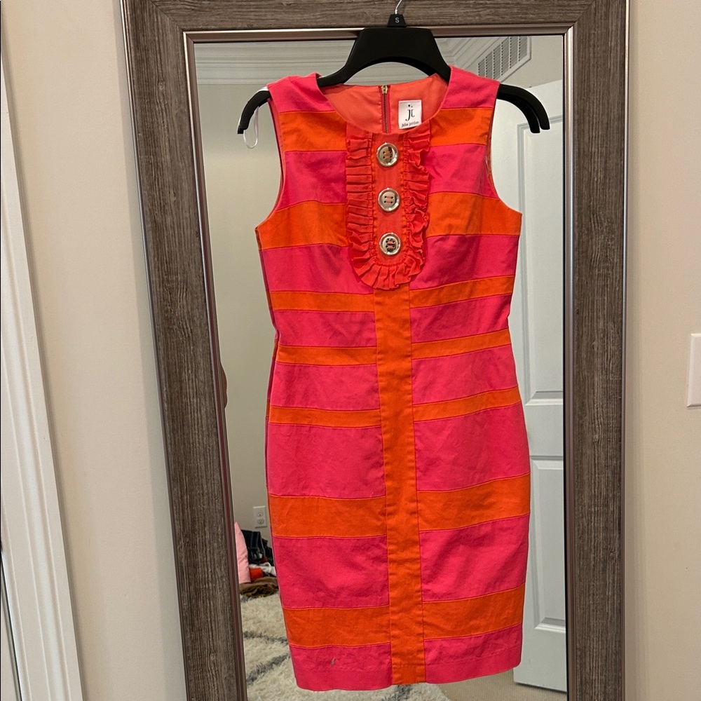 Julia Jordan Striped Pink and Orange Dress